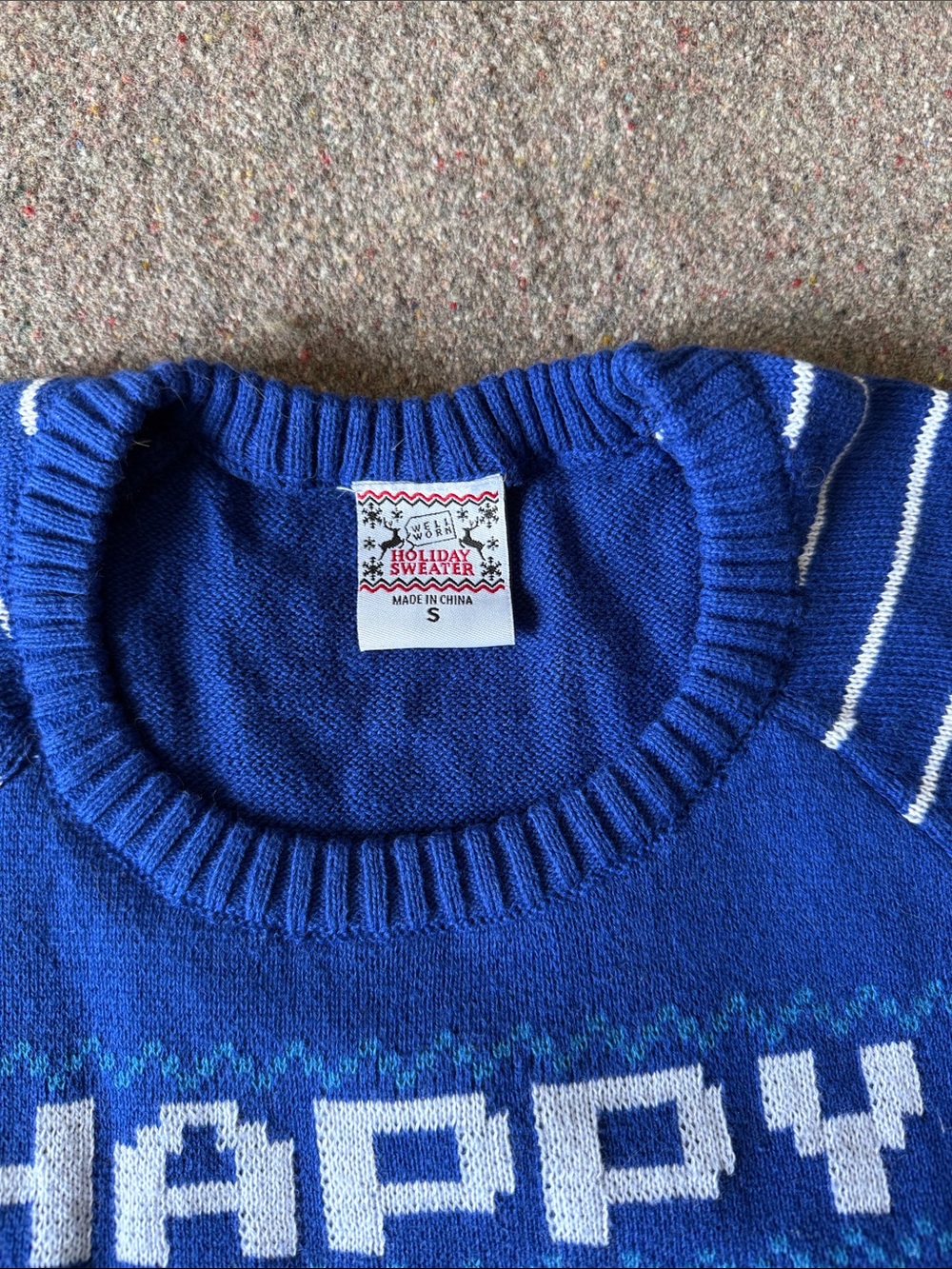 Blue 'Happy Hanukkah' Women’s Sweater (Size Small) - Picture 2 of 8